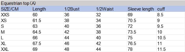 Size guide chart
